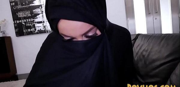  Muslim busty slut pov sucking and riding cock in burka